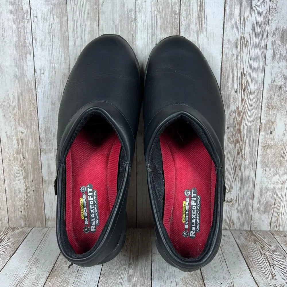 Skechers leather slip resist work shoes / Womens 11_7